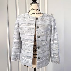 Ann Taylor Factory Cropped Jacquard Blazer